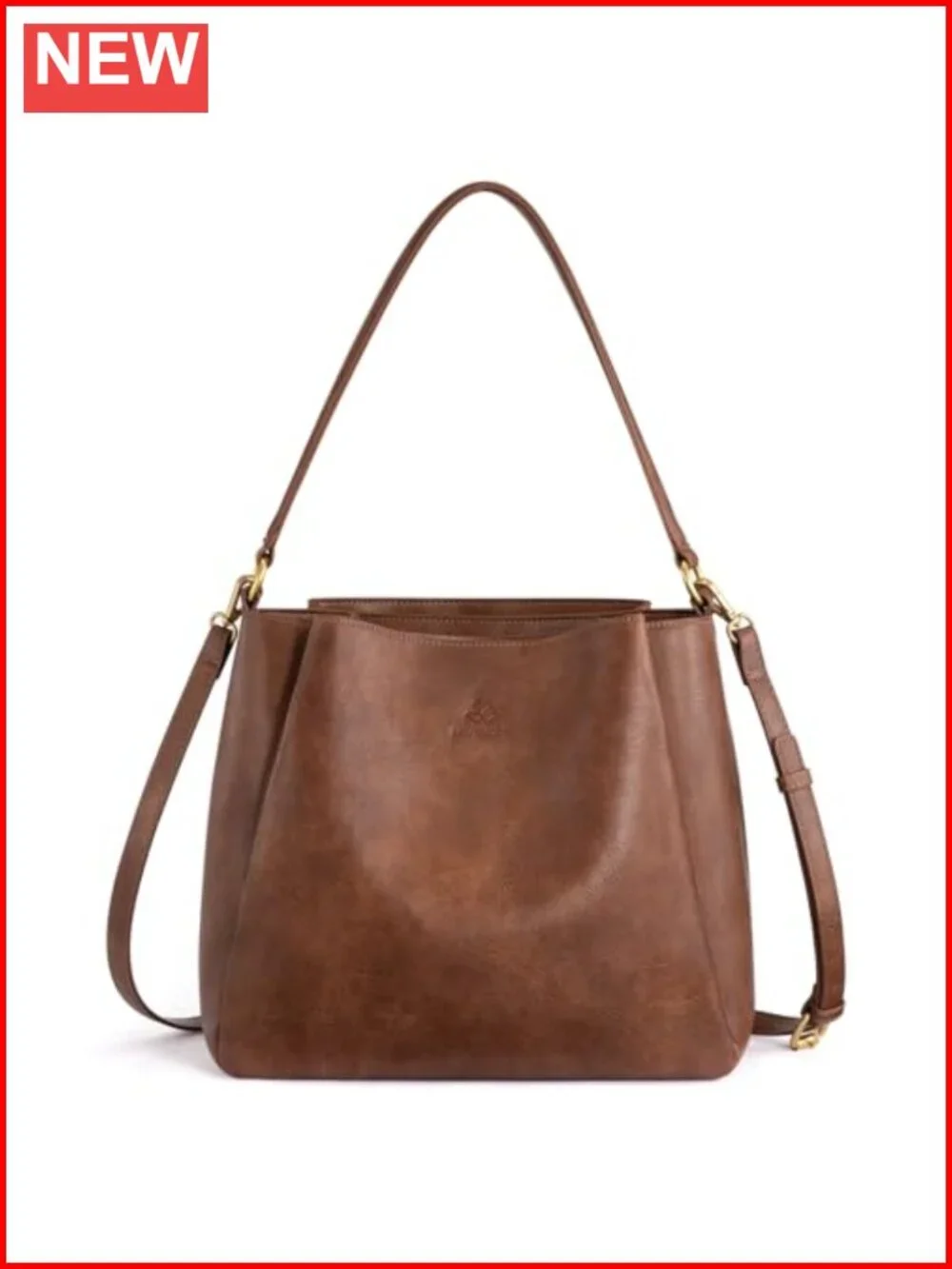 Hobo Bag with Three Compartments, Vegan Leather Crossbody, Fits 11
